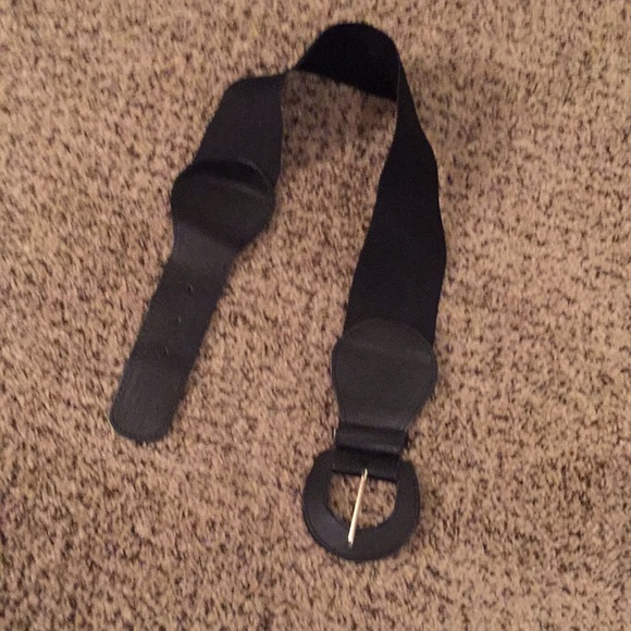 Accessories - Black Stretch Leather Look Belt